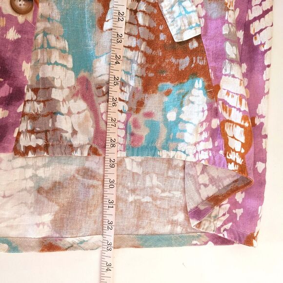 For Cynthia Woman 1X / 2X Purple Tie Dye Linen Blend Hooded Beach Coverup - Picture 8 of 8